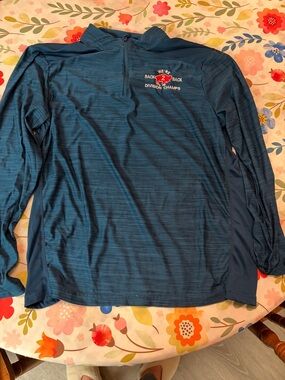 Blue Men’s Quarter-Zip Pullover with 'Back 2 Back Division Champs’ Buffalo Bills